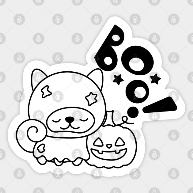 Cute Halloween Dog - Boo! Sticker by Mplanet